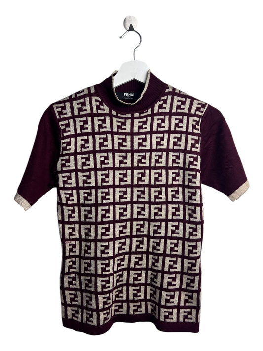 FENDI Burgundy Monogram Top