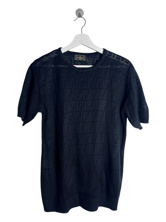 FENDI Navy Mesh Top